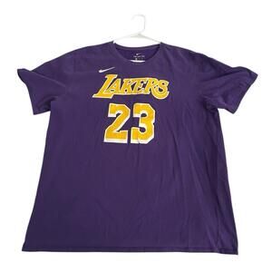 Dri Fit Los Angeles Lakers Lebron James Purple T-Shirt Size 2Xl